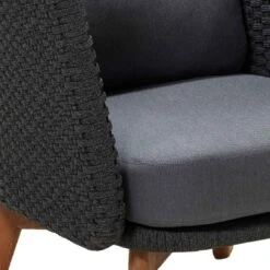 Cane-Line Peacock Wing Loungesessel Teak/Rope Dark Grey/Grey/Natur -Garten Leben cane line peacock wing loungesessel teak rope 1465071 7