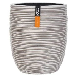 Capi Nature Rib Pflanztopf Ø14x17,3cm Elfenbein