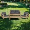 OUTLIV. Castello Loungeset 4-tlg. Recycelt Teak/Sunproof Natur/Dunkelgrau -Garten Leben castello loungeset 4 tlg teak olefin 1392284 1