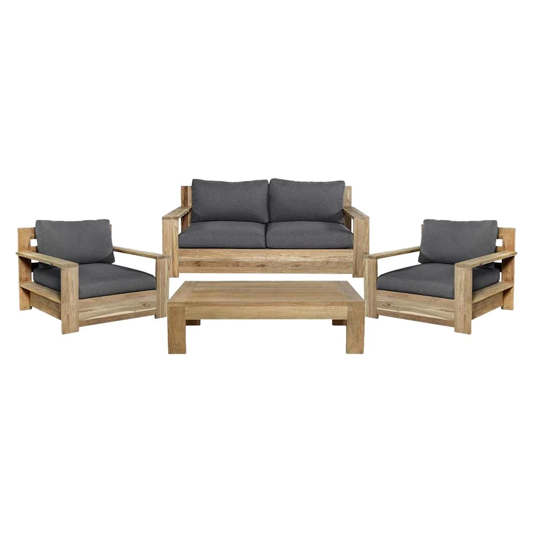 OUTLIV. Castello Loungeset 4-tlg. Recycelt Teak/Sunproof Natur/Dunkelgrau 4 OUTLIV. Castello Loungeset 4-tlg. Recycelt Teak/Sunproof Natur/Dunkelgrau – Bild 2