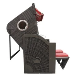 DeVries Pure Cliff XL SUN Strandkorb Geflecht/Pinienholz 443 Grau Gebürstet -Garten Leben devries pure cliff xl sun aluminium pinienholz 443 grau geburstet 1269656 3