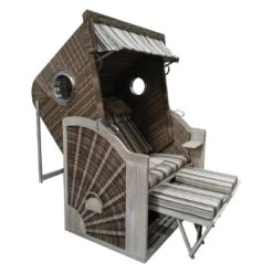 DeVries Pure Cliff XL SUN Strandkorb Geflecht/Pinienholz 455 Ice Flower -Garten Leben devries pure cliff xl sun aluminium pinienholz 455 ice flower 1269700 1