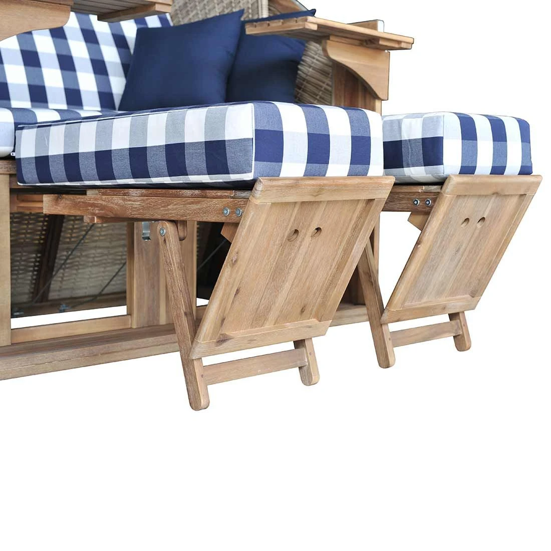 DeVries Pure Greenline 135XL Strandkorb Geflecht/Akazie Des.743 Ice Flower 7 DeVries Pure Greenline 135XL Strandkorb Geflecht/Akazie Des.743 Ice Flower – Bild 5