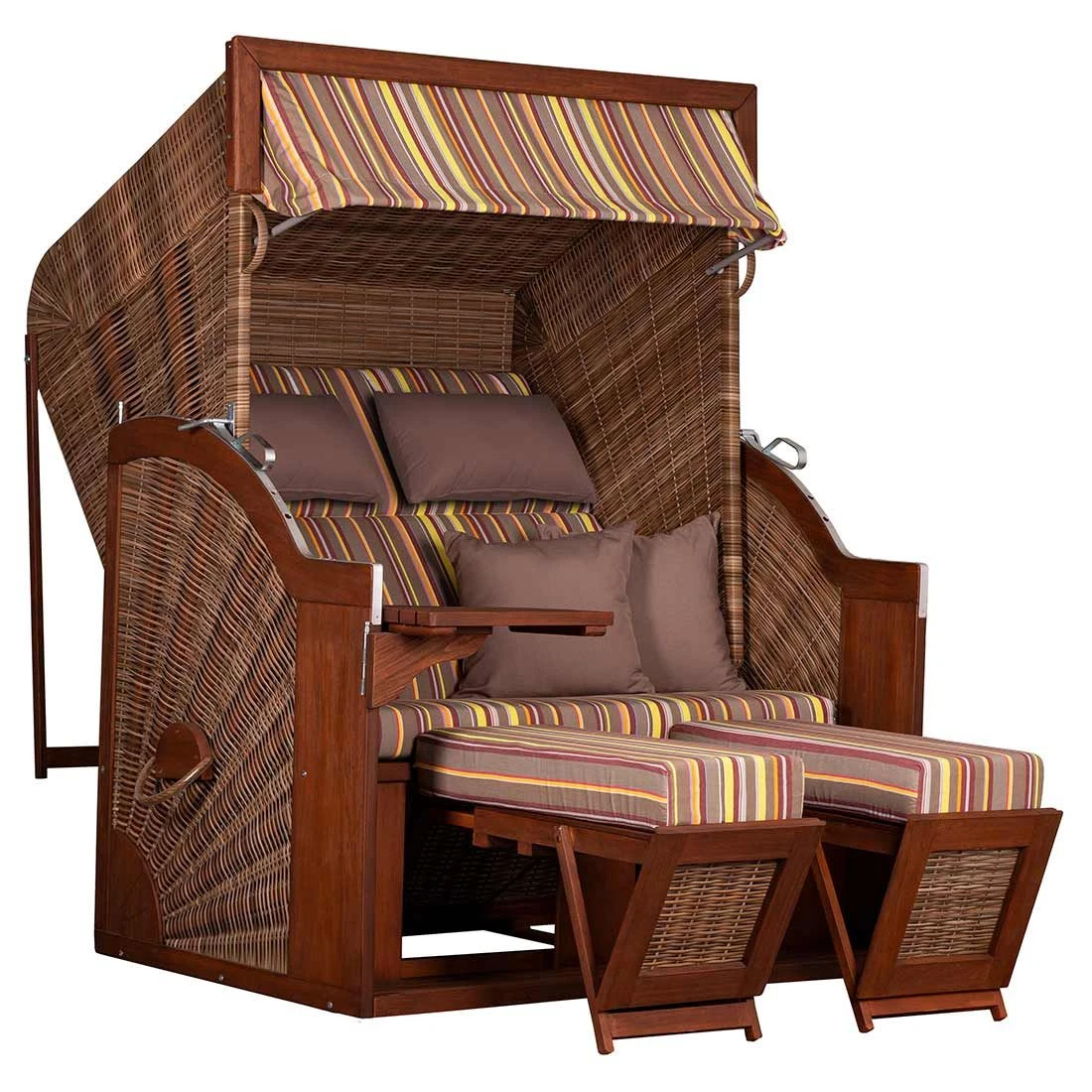 DeVries Pure Comfort XL Strandkorb Pinie/Geflecht Des.441 Griseum 4 DeVries Pure Comfort XL Strandkorb Pinie/Geflecht Des.441 Griseum – Bild 2