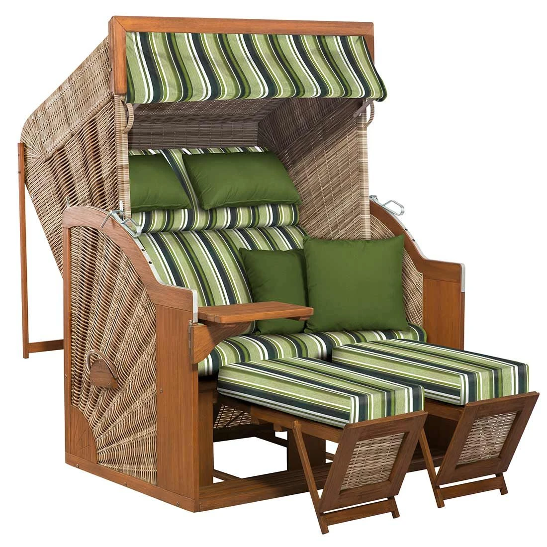 DeVries Pure Comfort XL Strandkorb Pinie/Geflecht Des.454 Seashell 4 DeVries Pure Comfort XL Strandkorb Pinie/Geflecht Des.454 Seashell – Bild 2