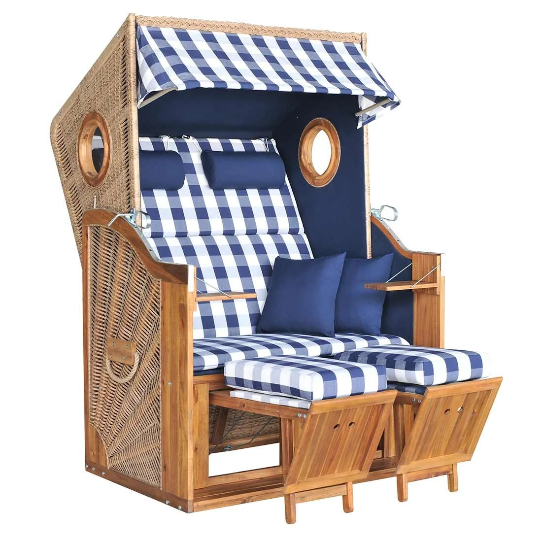 DeVries Trend 45 Strandkorb Akazie/Geflecht Des.743 Walnuss 4 DeVries Trend 45 Strandkorb Akazie/Geflecht Des.743 Walnuss – Bild 2