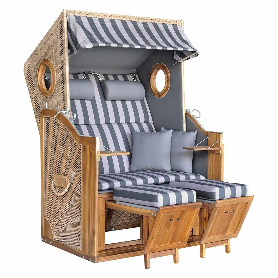 DeVries Trend 45 Strandkorb Geflecht/Akazie Des. 755 Walnut/Natural Finish 3 DeVries Trend 45 Strandkorb Geflecht/Akazie Des. 755 Walnut/Natural Finish