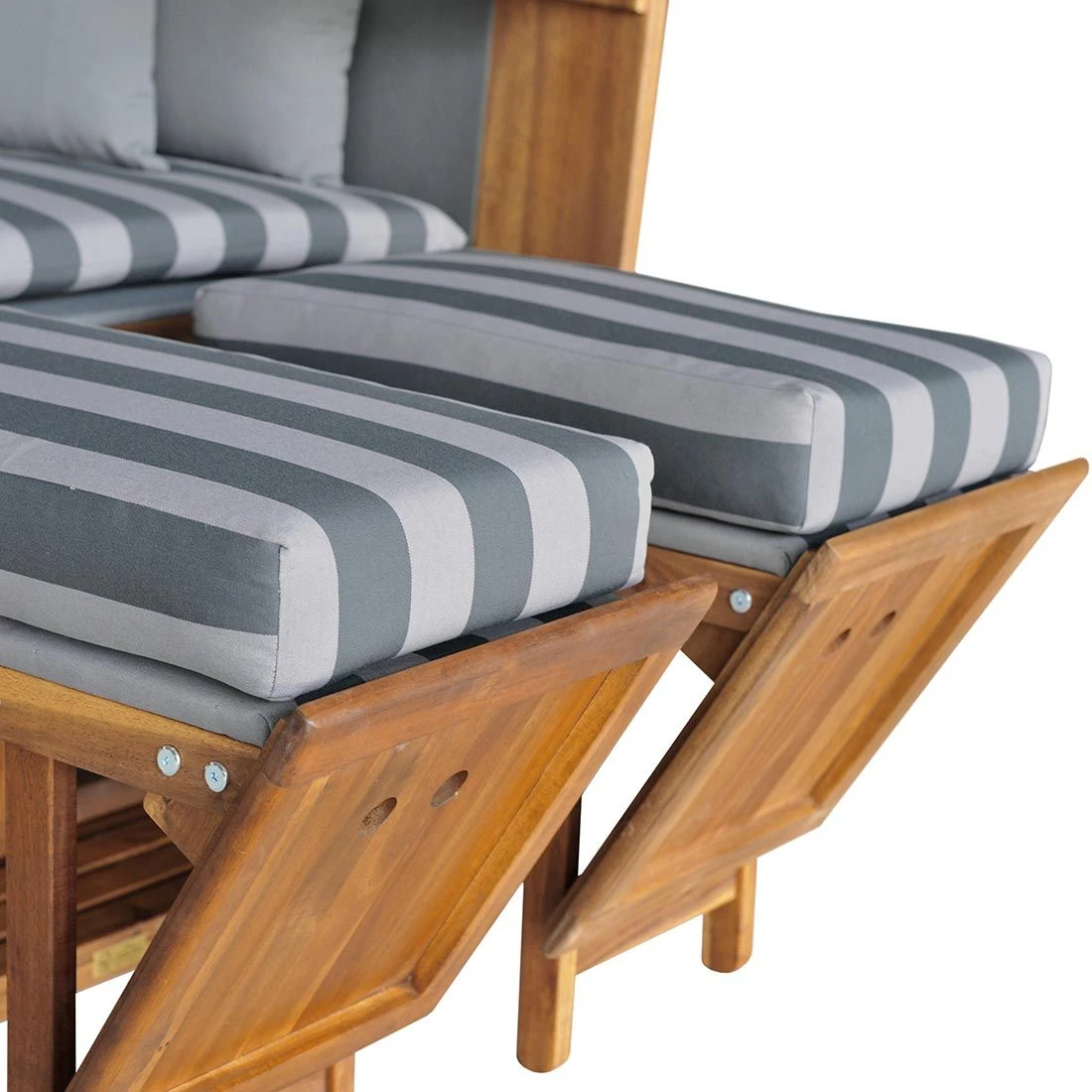 DeVries Trend 45 Strandkorb Geflecht/Akazie Des. 755 Walnut/Natural Finish 5 DeVries Trend 45 Strandkorb Geflecht/Akazie Des. 755 Walnut/Natural Finish – Bild 3