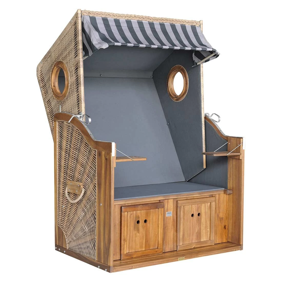 DeVries Trend 45 Strandkorb Geflecht/Akazie Des. 755 Walnut/Natural Finish 7 DeVries Trend 45 Strandkorb Geflecht/Akazie Des. 755 Walnut/Natural Finish – Bild 5