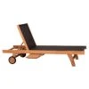 DeVries Woodie Gartenliege Mit Rädern Teak/Batyline Natur/Grau -Garten Leben devries woodie gartenliege mit raedern teak batyline 1438627 1
