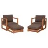 DeVries Woodie Holiday Loungeset 4-tlg. Teak/Olefin Natur/Grau -Garten Leben devries woodie holiday loungeset 4 tlg teak olefin 1438649 1