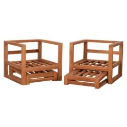 DeVries Woodie Holiday Loungeset 4-tlg. Teak/Olefin Natur/Grau -Garten Leben devries woodie holiday loungeset 4 tlg teak olefin 1438649 2