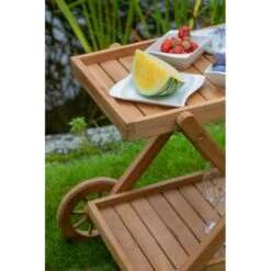 DeVries Woodie Servierwagen Teak Natur -Garten Leben devries woodie servierwagen teak natur 1352684 4