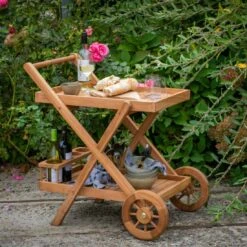 DeVries Woodie Servierwagen Teak Natur -Garten Leben devries woodie servierwagen teak natur 1352684 5