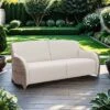 Domus Ventures Luxor Gartensofa Halbrundgeflecht/MarinaPlus White Pepper/Grey -Garten Leben domus ventures luxor 3 sitzersofa halbrundgeflecht whitepepper marinaplus grey 1