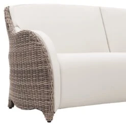 Domus Ventures Luxor Gartensofa Halbrundgeflecht/MarinaPlus White Pepper/Grey -Garten Leben domus ventures luxor 3 sitzersofa halbrundgeflecht whitepepper marinaplus grey 6