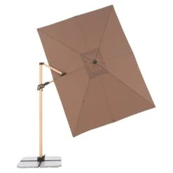 Doppler Alu-Wood Ultra Ampelschirm 300x220cm Holzoptik/Aluminium Greige -Garten Leben doppler alu wood ultra ampelschirm 300x220cm holzoptik aluminium 1355742 12