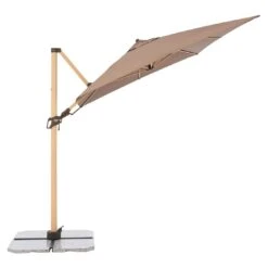 Doppler Alu-Wood Ultra Ampelschirm 300x220cm Holzoptik/Aluminium Greige -Garten Leben doppler alu wood ultra ampelschirm 300x220cm holzoptik aluminium 1355742 2