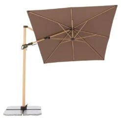 Doppler Alu-Wood Ultra Ampelschirm 300x220cm Holzoptik/Aluminium Greige -Garten Leben doppler alu wood ultra ampelschirm 300x220cm holzoptik aluminium 1355742 5