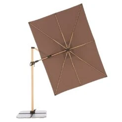 Doppler Alu-Wood Ultra Ampelschirm 300x220cm Holzoptik/Aluminium Greige -Garten Leben doppler alu wood ultra ampelschirm 300x220cm holzoptik aluminium 1355742 6