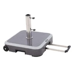 Doppler Expert Schirmsockel 50kg Alu-Beton/Trolley M.Griff Granit Grey