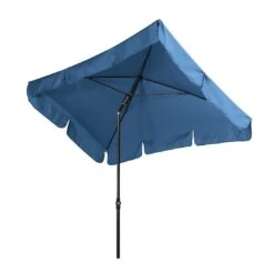 Doppler Sunline Waterproof Mittelstockschirm 225x120cm Anthrazit/Blau -Garten Leben doppler sunline waterproof balkonschirm 225x120cm m volant anthrazit blau 1300698 2
