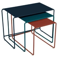 Fermob Oulala 3er Set Beistelltische Stahl Crépuscule