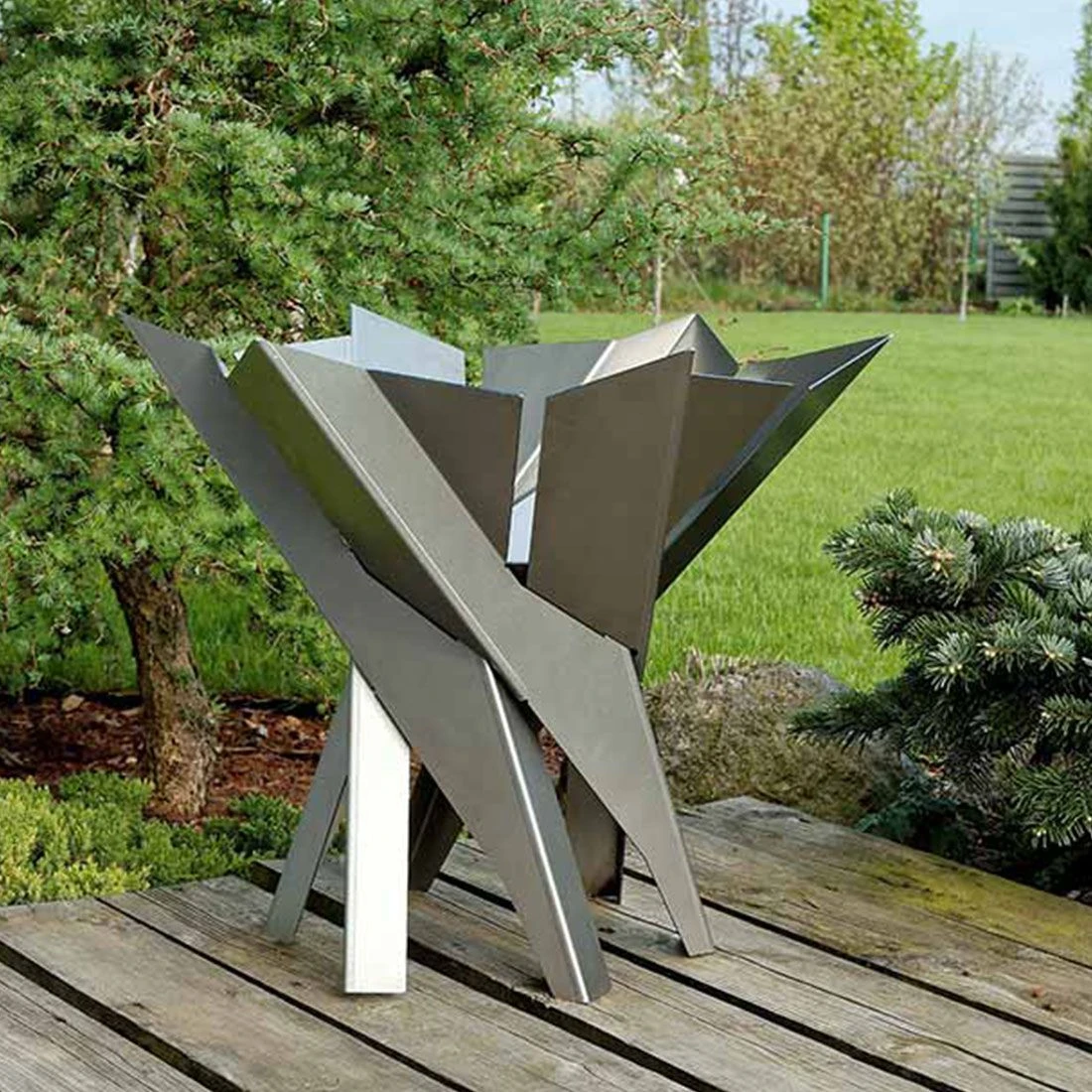 SvenskaV Phoenix Design-Feuerkorb Edelstahl Ø65 Cm 4 SvenskaV Phoenix Design-Feuerkorb Edelstahl Ø65 Cm – Bild 2