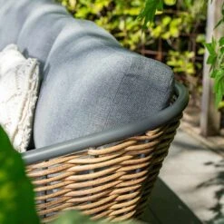 Garden Impressions Bali Dininglounge 4-tlg. Aluminium/Rattan Carbon Black/Mystic Grey -Garten Leben garden impressions bali loungeset 4 tlg aluminium rattan 1436141 3