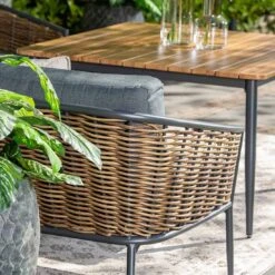 Garden Impressions Bali Dininglounge 4-tlg. Aluminium/Rattan Carbon Black/Mystic Grey -Garten Leben garden impressions bali loungeset 4 tlg aluminium rattan 1436141 7