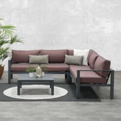 Garden Impressions Bianca Ecklounge Aluminium/Polyester Carbon Black/Copper -Garten Leben garden impressions bianca loungeecke aluminium polster 1350000 6