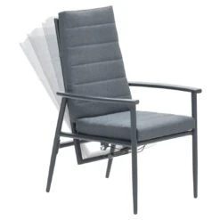 Garden Impressions Biola Verstellsessel Aluminium/Polyester Carbon Black/Mystic Grey -Garten Leben garden impressions biola verstellsessel aluminium polster 1350033 6