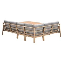 Garden Impressions Decala Dininglounge 5-tlg. Aluminium/Rope/Textilene Teaklook/Taupe -Garten Leben garden impressions decala loungeset 5 tlg aluminium rattan textilene 1436108 4