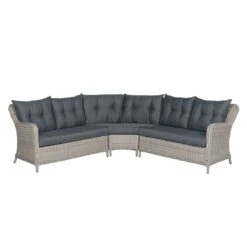 Garden Impressions Milwaukee Dininglounge Geflecht/Spun Polyester Vintage Willow/Reflex Black -Garten Leben garden impressions milwaukee loungeecke 4 teilig geflecht 4