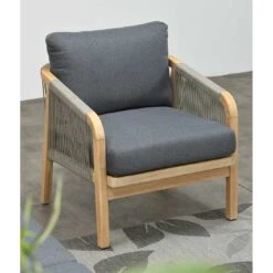 Garden Impressions Santos Loungeset 4-tlg. Akazie/Polster Akazie White Wash/Anthrazit -Garten Leben garden impressions santos loungeset 4 tlg akazie polster 1436174 5