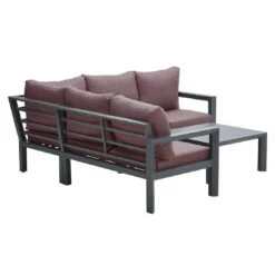 Garden Impressions Zion Ecklounge Aluminium/Polster + Tisch 75x75 Cm Carbon Black/Copper -Garten Leben garden impressions zion loungeecke aluminium polster 1349780 4