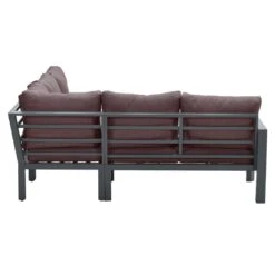 Garden Impressions Zion Ecklounge Aluminium/Polster + Tisch 75x75 Cm Carbon Black/Copper -Garten Leben garden impressions zion loungeecke aluminium polster 1349780 6