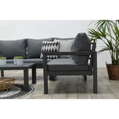 Garden Impressions Zion Ecklounge Aluminium/Polster Carbon Black/Mystic Grey -Garten Leben garden impressions zion loungeecke aluminium polster 1350143 8