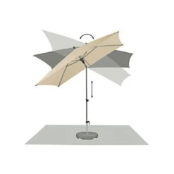 Glatz Alu-Smart Easy Mittelstockschirm Ø200 Cm Stone Grey -Garten Leben glatz alu smart easy stockschirm o200cm 157 stone grey 1253222 3