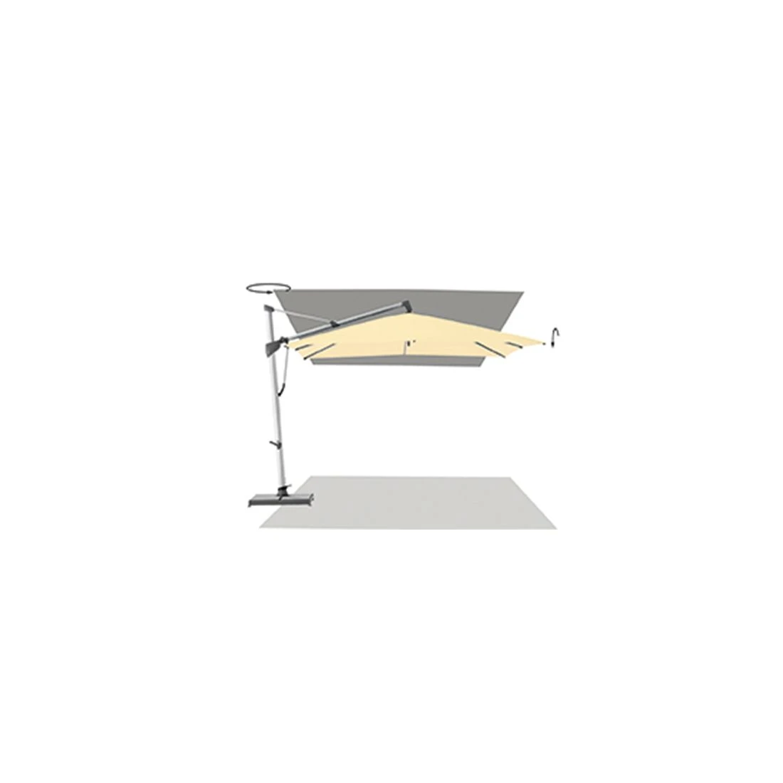 Glatz Sombrano S+ Easy Ampelschirm Ø350 Cm Stone Grey 5 Glatz Sombrano S+ Easy Ampelschirm Ø350 Cm Stone Grey – Bild 3