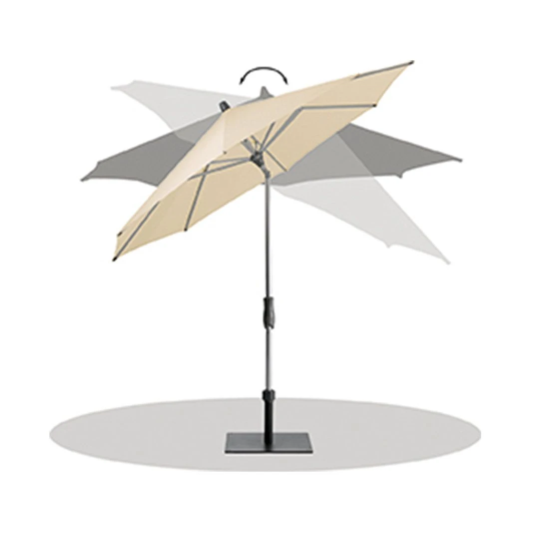 Glatz Alu Twist Mittelstockschirm Ø270cm Eggshell 7 Glatz Alu Twist Mittelstockschirm Ø270cm Eggshell – Bild 5