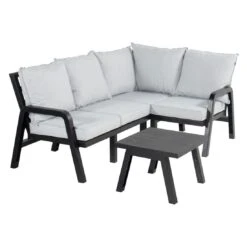 Hartman Ibiza Ecklounge Inkl. Tisch 60x60cm Kunststoff/Olefin Anthrazit/Hellgrau -Garten Leben hartman ibiza loungeecke inkl tisch 60x60cm kunststoff olefin 1429211 2
