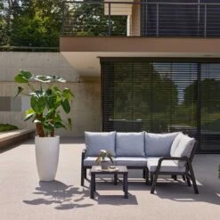 Hartman Ibiza Ecklounge Inkl. Tisch 60x60cm Kunststoff/Olefin Anthrazit/Hellgrau -Garten Leben hartman ibiza loungeecke inkl tisch 60x60cm kunststoff olefin 1429211 5