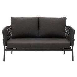 Interliving 7005 Gartenbank Aluminium/Rope/Olefin Anthrazit/Grau -Garten Leben interliving catona 2 sitzersofa aluminium rope olefin 1448054 2