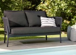 Interliving 7005 Gartenbank Aluminium/Rope/Olefin Anthrazit/Grau -Garten Leben interliving catona 2 sitzersofa aluminium rope olefin 1448054 3