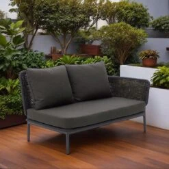 Interliving 7005 Eck-/Endmodul Aluminium/Rope/Olefin Anthrazit/Grau