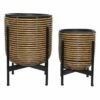 Kaemingk Jolie Pflanztopf-Set 2-tlg. Polyrattan Hellbraun -Garten Leben kaemingk jolie pflanztopf set 2 tlg polyrattan 1400886 1