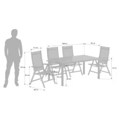 Kettler Basic Plus Gartenmöbelset 5-tlg. Mit Tisch160x90cm Anthrazit -Garten Leben kettler basic plus gartenmoebelset 5 tlg mit tisch160x90cm 1426516 3