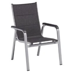 Kettler Basic Plus Pad Stapelsessel Aluminium/Outdoorgewebe Silber/Anthrazit Meliert -Garten Leben kettler basic plus pad stapelsessel alu outdoorgewebe 1369305 1
