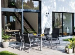 Kettler Basic+ Premium Klappsessel Aluminium/Textilene Silber/Lakritz -Garten Leben kettler basic premium klappsessel aluminium textilene 1439309 2